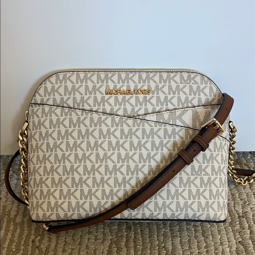Michael Kors White and Brown Women's Bag